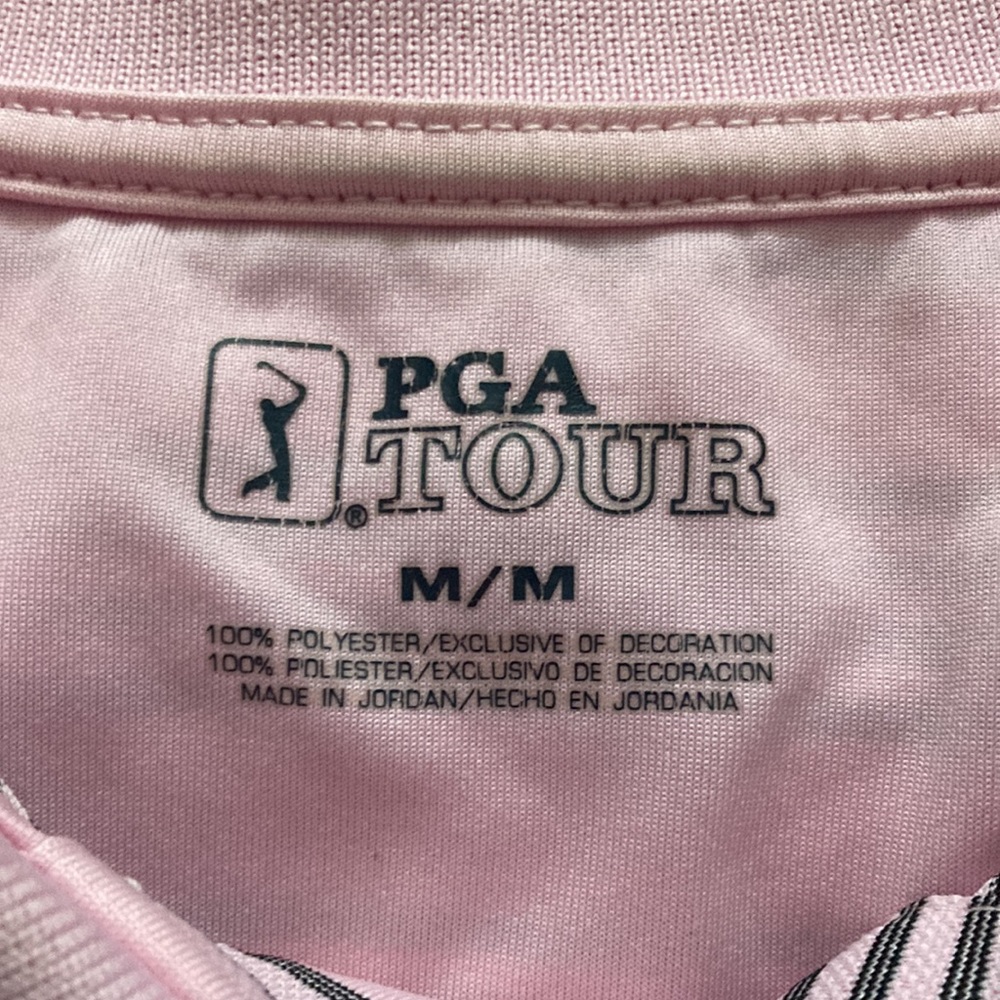 PGA Tour Mens Medium Golf Polo Shirt Pink - Picture 3 of 5